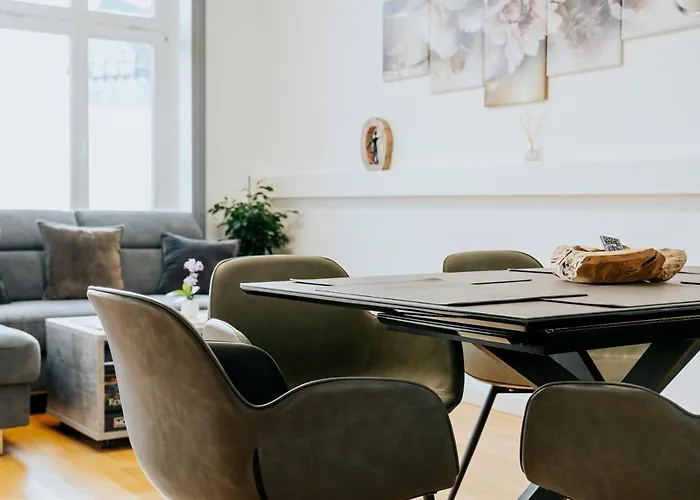 Apartment Blissplace 3 Zi Premium Nahe Getec Arena Mit Kingsize Betten Und Balkon *